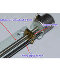 DC 5V 30mm Linear Actuator With 8mm Stroke 2 Phase 4 Wire Precision Stepper showing lead screw and copper slider