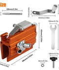 Portable Hand Crank Chainsaw Sharpener Kit With Jig For 8-22 Inch Chainsaws And Electric Saws, orange tool dimensions labeled.