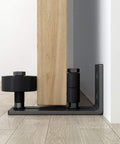 Sliding Barn Door Floor Guide and Wall Mounted Hardware with Flush Bottom Adjustable Stay Rollers, Set of 2, installed on floor