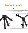 Heavy Duty Matte Black Folding Drum Stand Featuring Silent Snare Practice Pad And Wide Leg Base For Straight Up Dope Stability During Quiet Home Grooves And Fast Collapsible Storage close-up showing multi-angle adjustment and sturdy design.