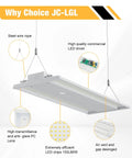 Solid Kick Butt Lighting 4Ft Led Linear High Bay 400W 60000 Lumen Shop Fixture with durable steel wire rope and LED driver.