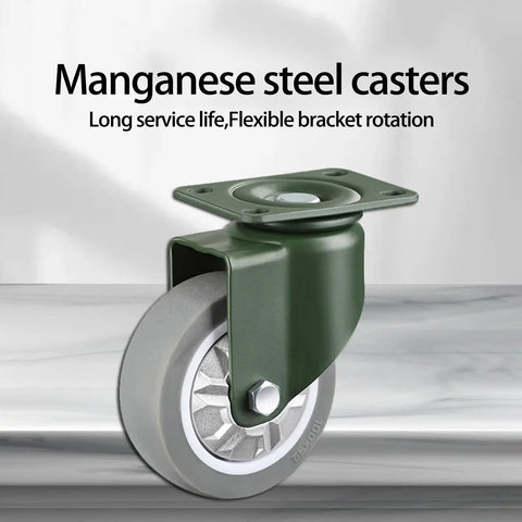 Heavy-Duty 3-Inch Swivel Caster Wheels For Furniture & Industrial Use Durable Steel Plate Bracket Locking Casters on smooth surface