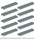 Edge Cabinet Finger Pull 150mm Aluminum Alloy Back Mount Hidden Drawer Pull 10 Pack Gray Sleek Low Profile Concealed Cabinet Handle