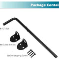 Package contents of 12 Inch Heavy Duty Tough As Nails Gate Drop Rod And Cane Bolt Set with bolts, brackets, screws.