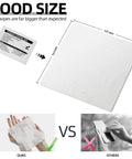 Comparison of grab-and-go multi-purpose nonwoven cleaning wipes 5.7 by 5.9 inches, highlighting size and usage on electronics.