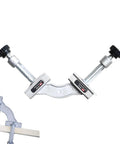Heavy Duty 90 Degree Welding Clamps Rock Solid Stainless Steel Jig Fixtures For Precision Tube Layout And Single Handed Assembly Ensures Tight Alignment With Kickass Grip Reliability Daily, showing clamp setup with adjustable screws and secure grip.