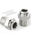 Stainless Steel Push To Connect Fittings Built Tough Straight Male One Quarter Inch Tube OD To One Quarter Inch NPT Thread 304 Stainless