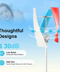 Three Blade 24V Vertical Axis Wind Turbine Kit With Controller Ultra Quiet Power Generator For Home Boats And Street Lighting