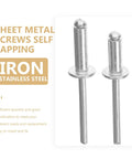 180 Piece Aluminum Blind Rivets Assortment Kit For Tools And Home Improvement With Corrosion Resistance Sturdy Lightweight Design Pro Grade Pop Rivets And Flat Rivets For DIY Projects Great For Repairs And Crafting. Aluminum rivets shown