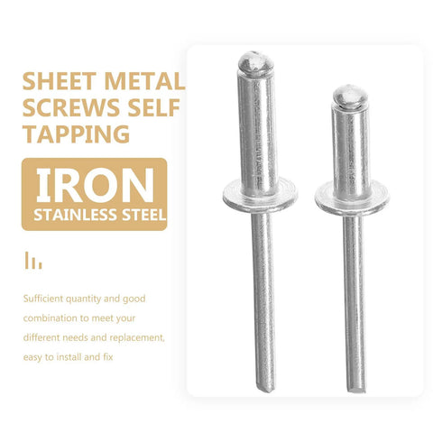 180 Piece Aluminum Blind Rivets Assortment Kit For Tools And Home Improvement With Corrosion Resistance Sturdy Lightweight Design Pro Grade Pop Rivets And Flat Rivets For DIY Projects Great For Repairs And Crafting. Aluminum rivets shown