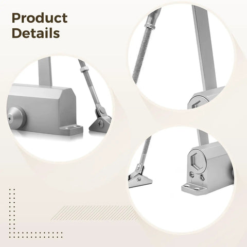 Automatic Fire Door Closer For 36 Inch Doors With Aluminum Hydraulic System, showing mounting and hydraulic details.