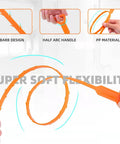 Close-up of 3 Pack 25 Inch Hair Snake Drain Clog Remover Tools Set showing flexibility, barbed design, and handle features.