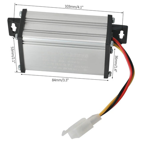 Straight Fire Heavy Duty DC To DC Voltage Converter 36V 48V 60V 72V To 12V 10A Step Down Regulator with aluminum casing.