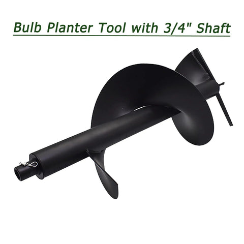12 Inch Earth Auger Drill Bits For Planting With Three Quarter Shaft shown with black alloy steel and integral weld