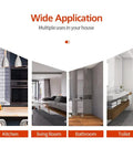 Image showing wide application of 25 Pack Half Inch Brass PEX Fittings Set in kitchen, living room, bathroom, and toilet.