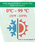 Image showing 0-99°C (32-210°F) temperature range for Beginner Friendly Soldering Practice Kit With DS18B20 Temperature Sensor Module.