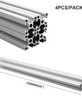 4 Pack 1500mm 30x30 Aluminum T Slot Extrusion In Silver European Standard 30 Series Heavy Duty DIY Framing For Custom Machines And Projects For Modular Builds, Easy Assembly, And Robotics Friendly Framing For CNC Projects. 4pcs, 1500mm profile