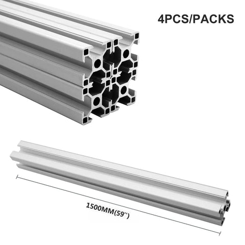 4 Pack 1500mm 30x30 Aluminum T Slot Extrusion In Silver European Standard 30 Series Heavy Duty DIY Framing For Custom Machines And Projects For Modular Builds, Easy Assembly, And Robotics Friendly Framing For CNC Projects. 4pcs, 1500mm profile