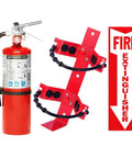 2 Pack 5 Lb Rechargeable Abc Fire Extinguisher Badass Fire Fighter with bracket and safety sign for marine use.