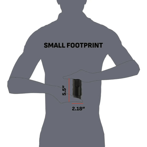 Silhouette holding a NACS To J1772 EV Charger Adapter For Level 1 And Level 2 Charging, 80 Amps At 250 Volts, showing size dimensions.