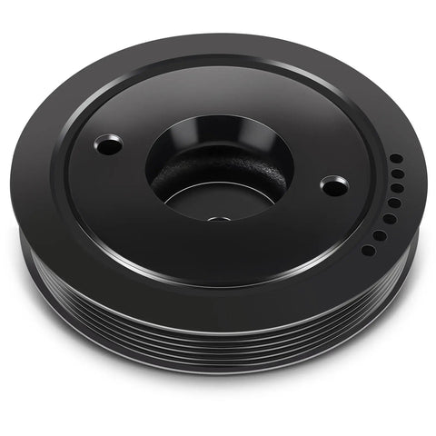 Harmonic Balancer Crankshaft Pulley Beefed Up OEM Replacement showing front view with circular grooves and mounting holes