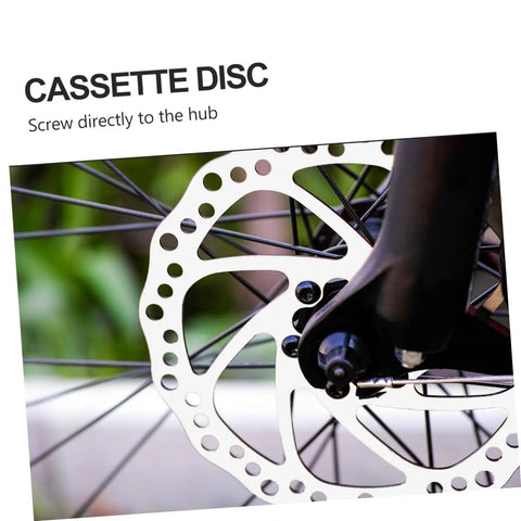 Rock Solid Mountain Bike Disc Brake Kit With Mechanical Calipers And Complete Pair Of 160mm Rotors Made From Forged Aluminum designed for front rear setup, close-up of cassette disc.