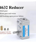 Heavy Duty Right Angle Worm Gear Reducer Delivering Hella Torque And Rock Solid Metal Gears For 6Mm D Shaft DC Geared Motor Kits, side view.