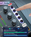 Close-up of M8 audio interface with control knobs and buttons from All In One Podcast Studio Bundle With BM 800 Mic Arm And M8 Audio Interface No Driver Plug And Play Live Streaming Card For Laptop Vlog Voice Changer Singing And DJ Mixing.