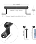 9 Inch Black Metal Barn Door Pull Handle For Sliding Doors Gates And Garages with installation hardware and dimensions