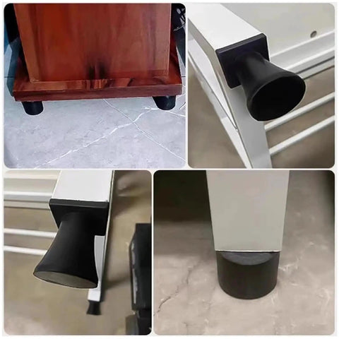 40 Piece Adjustable Feet Pads Set M6 M8 Anti Slip Shock Absorbing Rubber Leveling Feet on table and chair legs