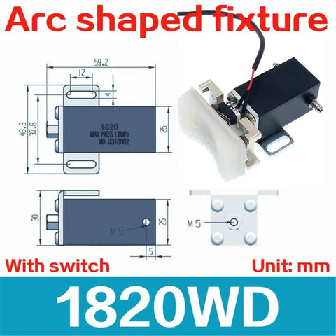 Beefy Heavy Duty Mechanical Arm Gripper Cylinder With Magnetic Parallel Clamping Clip For 1210 1205PT WD 1815 1820 Series Arc 1820WD M5-6 Fittings diagram and components