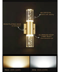 UHRLGHS Modern Bubble Crystal LED Wall Lamps Bathroom Dresser Living Room Bedroom d/Silver Wall Sconces Indoor Decor Lighting Lustres,Gold-Warm White with K9 crystal design.