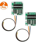 Top Shelf 2 Pack 4S 30A Bms Circuit Board For 14 8V Lithium Ion 18650 Battery Modules with wires for quick connection.