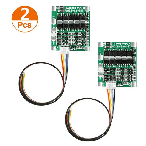 Top Shelf 2 Pack 4S 30A Bms Circuit Board For 14 8V Lithium Ion 18650 Battery Modules with wires for quick connection.