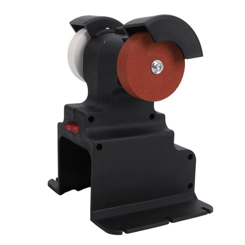 Omquot Cordless Mini Bench Grinder With Powerful Brushless Motor For Polishing And Sharpening Metals with dual corundum wheels.