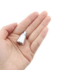 Two Pack Aluminum Spring Loaded Plunger Pins With Knob Heavy Duty Mechanical Catch For Quick Release In Cabinets Doors Toolboxes And DIY Projects, held in hand.