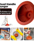 Heavy Duty 6 Inch Rubber Force Cup Plunger With A Trusty 18 Inch Wooden Handle To Blast Away Pesky Blockages In Kitchen Sinks Bath Tubs And Floor Drains Hassle Free in action.