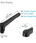 Clamping Lever Handles Set M10 Female Thread 93mm Lever Adjustable Quick Release Locking Rotating Knobs Black Size Display