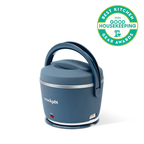 Portable 20-Ounce Electric Food Warmer Personal Lunch Box Keeps Food Spill-Free And Warm Ideal For Travel Work School Car Grab-And-Go Dishwasher Safe Giftable Faded Blue