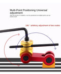 Heavy Duty Adjustable Cnc Mill Positioner Locator Tool For Precision Workpiece Stops showing 180° adjustability and M5 threaded rods.
