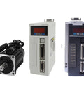 80ST-M03520 220V AC servo motor with brake, paired with two AASD-15A drive units and cables