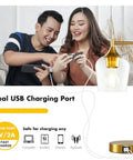 Gold Industrial Table Lamps Set of 2 With USB Charging Ports, Dimmable Touch Control shown with dual USB feature