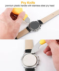Watch Battery Replacement Toolkit With 9 Piece Essential Set Including Case Opener, Back Remover, Holder, Precision Screwdrivers