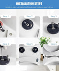 Installation steps showing how to use 4 Pack Universal Toilet Seat Bolt Kit With Replacement Screws No Sweat Install Toilet Seat Repair Parts And Hardware Accessories For Most Standard Seats 2.83 Inch Long Bolts.
