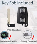 BMW Key Fob Replacement CAS3 For 2004 To 2014 3 Series And 5 Series with blank key and battery included