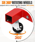 Heavy Duty Hydraulic Engine Hoist Cherry Picker 4400 Lbs Capacity folding crane lifter with six 360° rotating wheels for mobility.