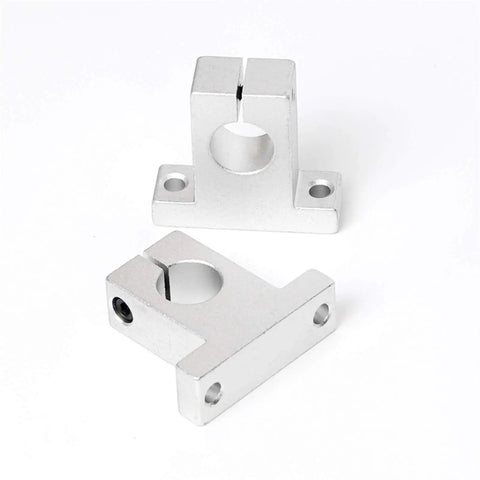 Smooth Professional Linear Rail Slide Support For Optical Guide Shaft With High Precision Bearing Slip Motor; silver aluminum brackets.