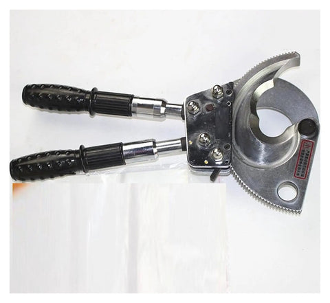 Beefy Heavy Duty Hydraulic Wire Cutter And Cable Cutting Tool For Armored Cables Ratchet Bolt Cutter With Non Slip Retractable Handle Durable Gear Sharp Edge Rust Resistant Construction, metal heads and black handles