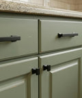 20 Pack Slick Matte Black Cabinet Pulls 5 Inch Hole Centers Solid Cabinet Hardware Handles For Cabinets And Drawers Kitchen And Furniture Upgrade AL3061MB Durable Build on green kitchen cabinets