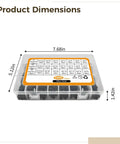 1080 Piece Hex Socket Screw Kit With Nuts And Washers In M2 M3 M4 Stainless Steel Includes Allen Wrench And Clear Storage Box dimensions